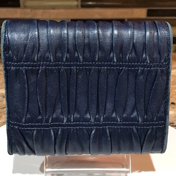 PRADA Gathered Lambskin Leather Trifold Wallet πππ₯ - Picture 5 of 17